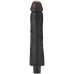 Реалистичный черный вибратор с рельефным стволом X-Men Vibrating Siliсone Cock 22 см
