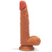 Реалистичный фаллоимитатор на присоске с мошонкой Double Layer Silicone Dildo 19 см