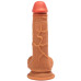 Реалистичный фаллоимитатор на присоске с мошонкой Double Layer Silicone Dildo 21 см