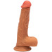 Реалистичный фаллоимитатор на присоске с мошонкой Double Layer Silicone Dildo 21 см